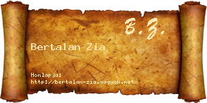 Bertalan Zia névjegykártya